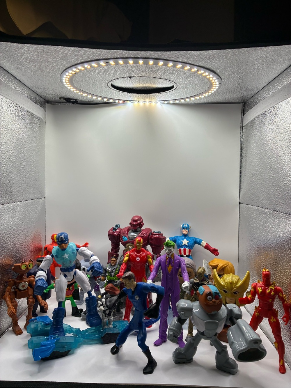 Mixed Kids Superhero Action Figure Set - Red, Blue, Purple, Gold, Gray